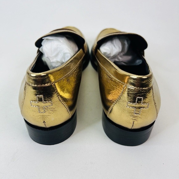ME+EM Metallic Loafers Gold Women's Size EU38‎ / US7 Italy - Picture 6 of 9